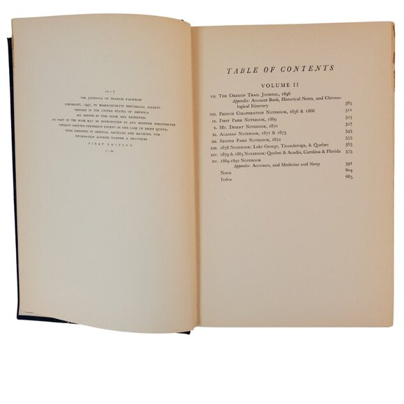 VTG Books. "The Journals of Francis Parkman" In Two Volumes by Mason Wade 1947 - Picture 10 of 16